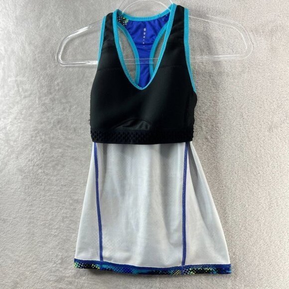 North Face Top Womens Small Vapor Wick‎ Racerback Blue Top Built In Shelf Bra - Picture 8 of 12